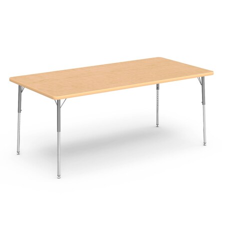 Virco 72 in. W, 36 in. L, 22-30 in. H, Fusion Maple Top / Beige Edge 483672